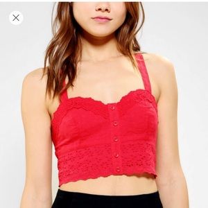 UO Kimchi Blue Eyelet Bustier Crop Top